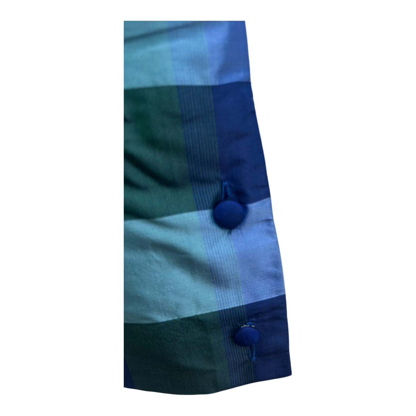 Julie Kleid Damen Dress Damenkleid Gr 38 Blau Grün Kariert Kurzarm Knielang Elegant