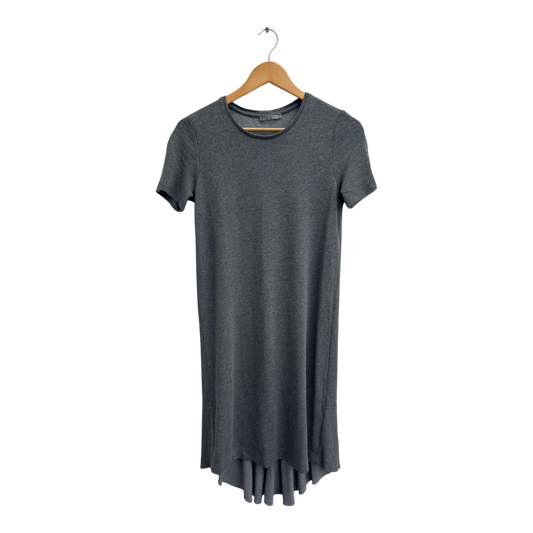 COS Kleid Damen Dress Damenkleid Gr S Grau Volants Sommer Viskose Minimal Chic