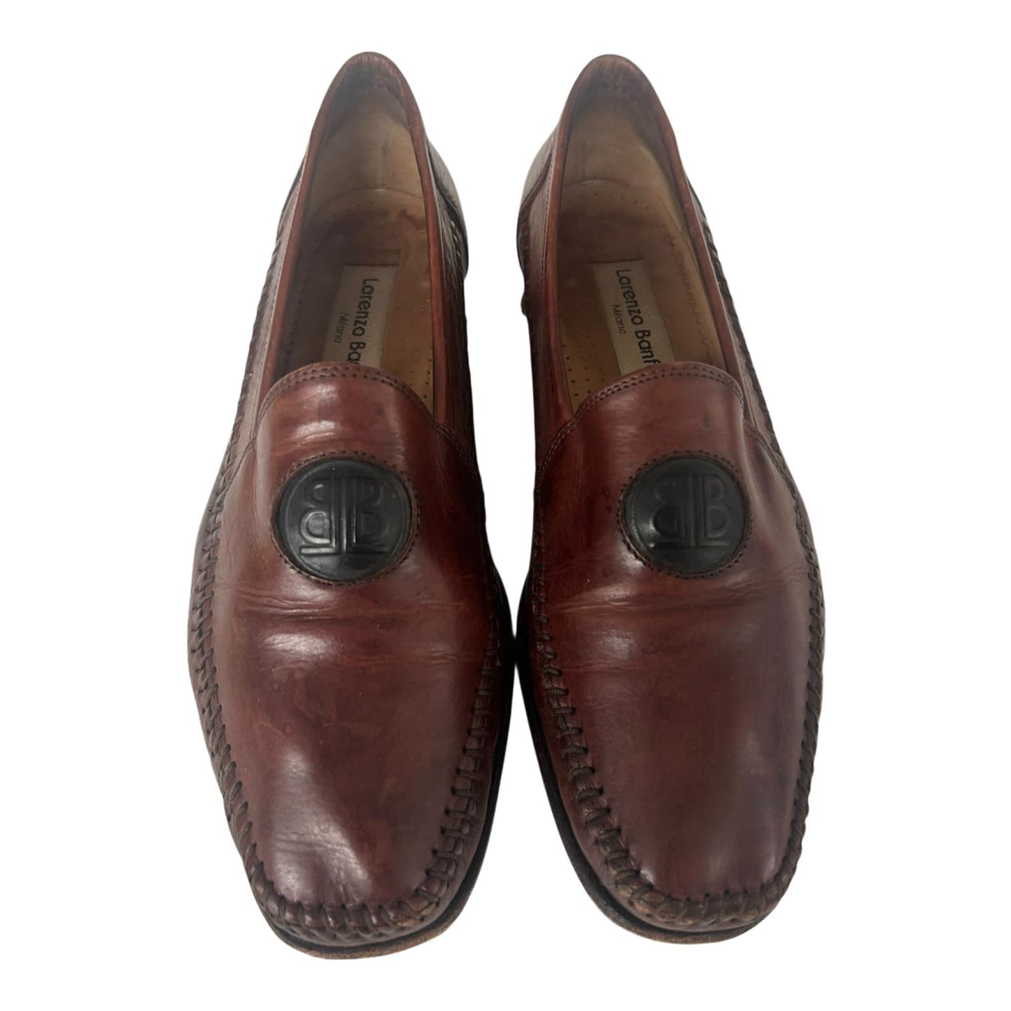 Lorenzo Banfi Milano Damen Slipper Leder Italien Klassisch Gr 39,5 Braun