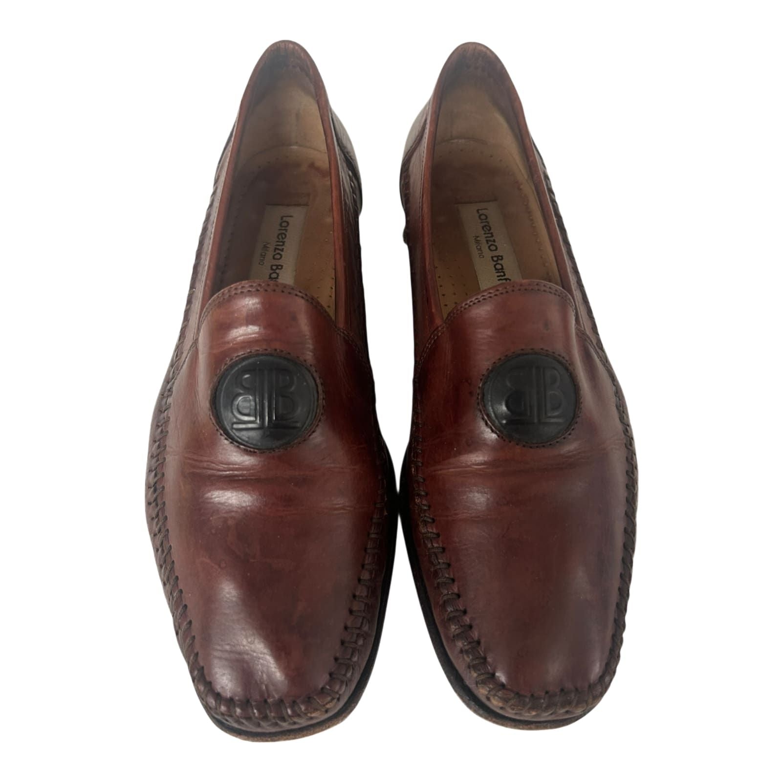 Lorenzo Banfi Milano Damen Slipper Leder Italien Klassisch Gr 39,5 Braun