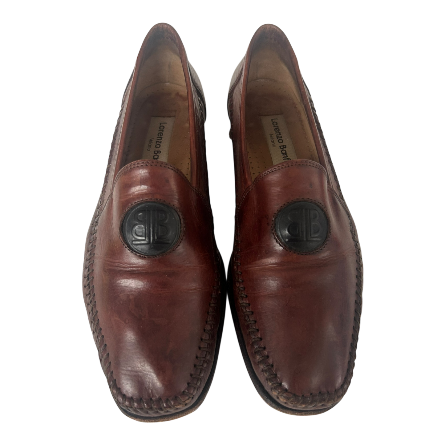 Lorenzo Banfi Milano Damen Slipper Leder Italien Klassisch Gr 39,5 Braun