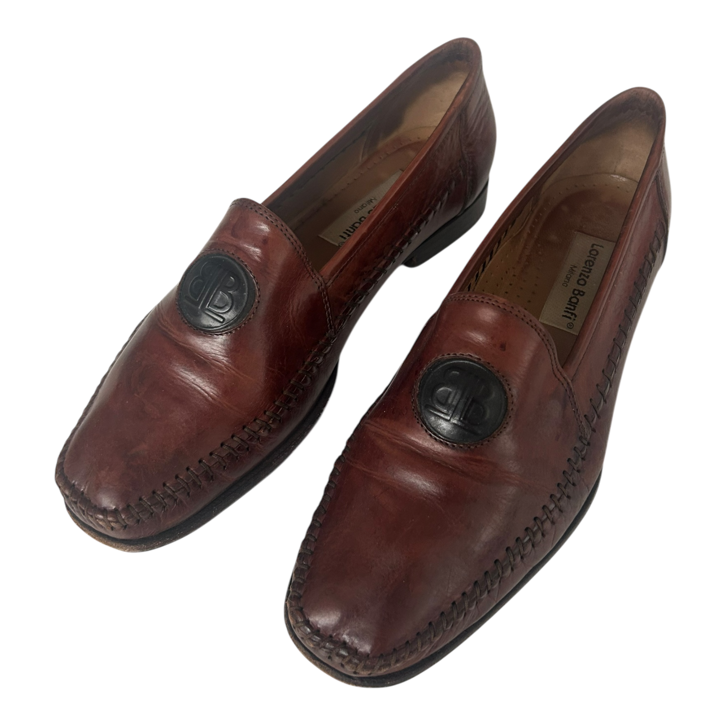 Lorenzo Banfi Milano Damen Slipper Leder Italien Klassisch Gr 39,5 Braun