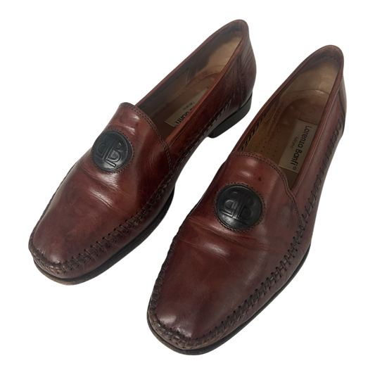 Lorenzo Banfi Milano Damen Slipper Leder Italien Klassisch Gr 39,5 Braun