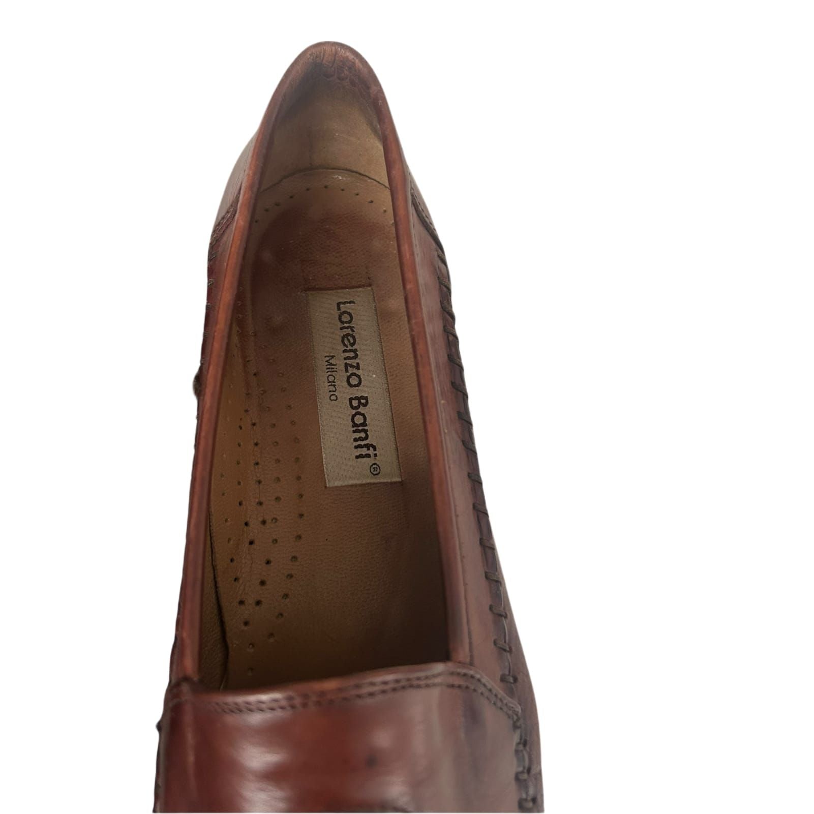 Lorenzo Banfi Milano Damen Slipper Leder Italien Klassisch Gr 39,5 Braun