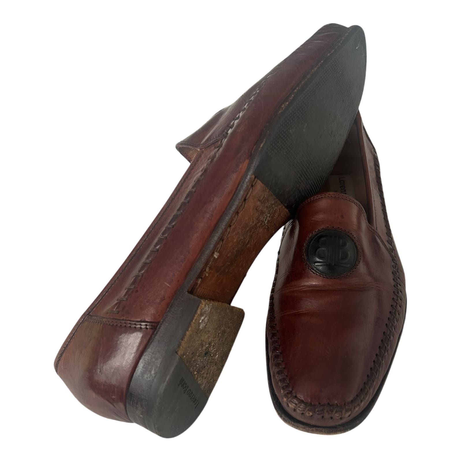 Lorenzo Banfi Milano Damen Slipper Leder Italien Klassisch Gr 39,5 Braun