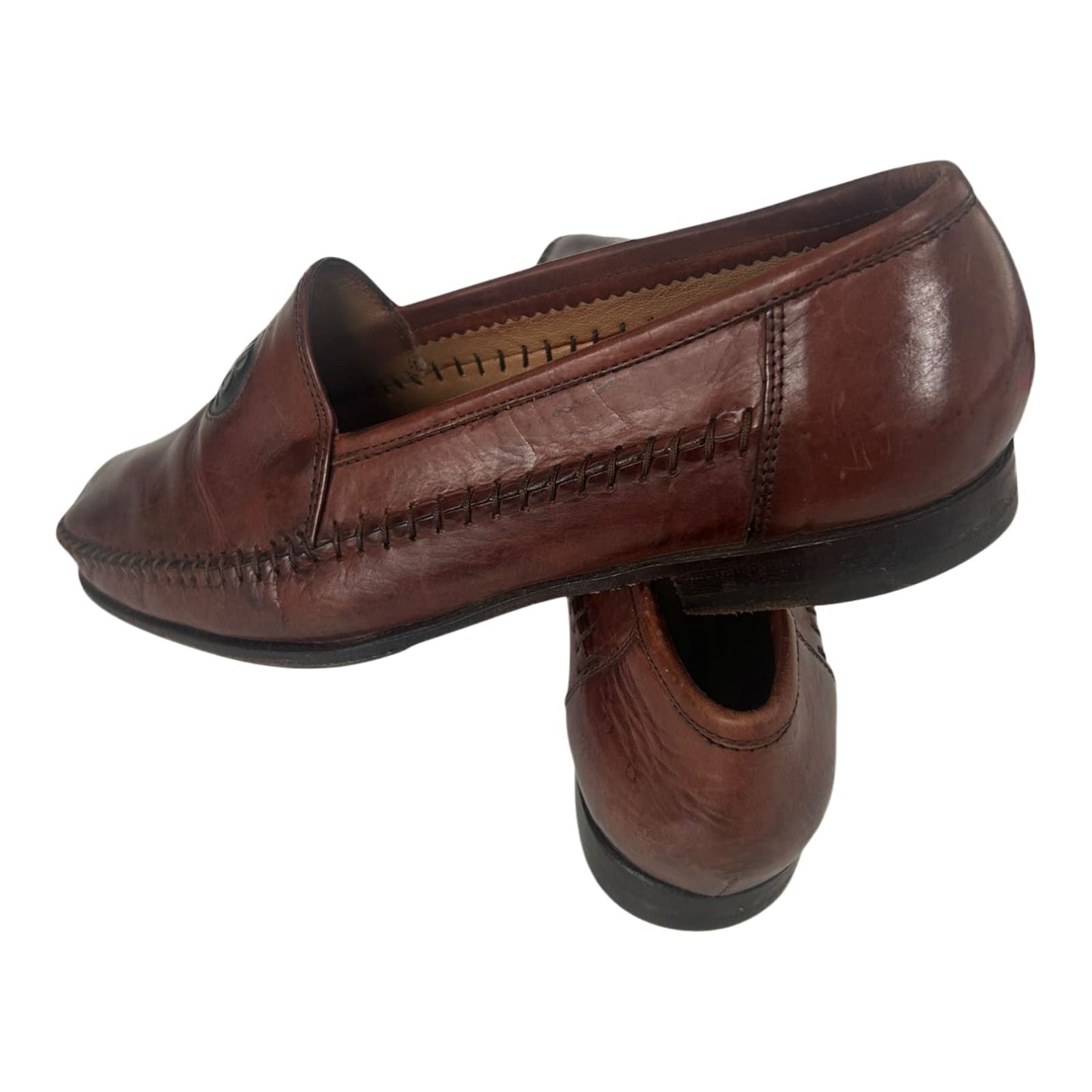 Lorenzo Banfi Milano Damen Slipper Leder Italien Klassisch Gr 39,5 Braun
