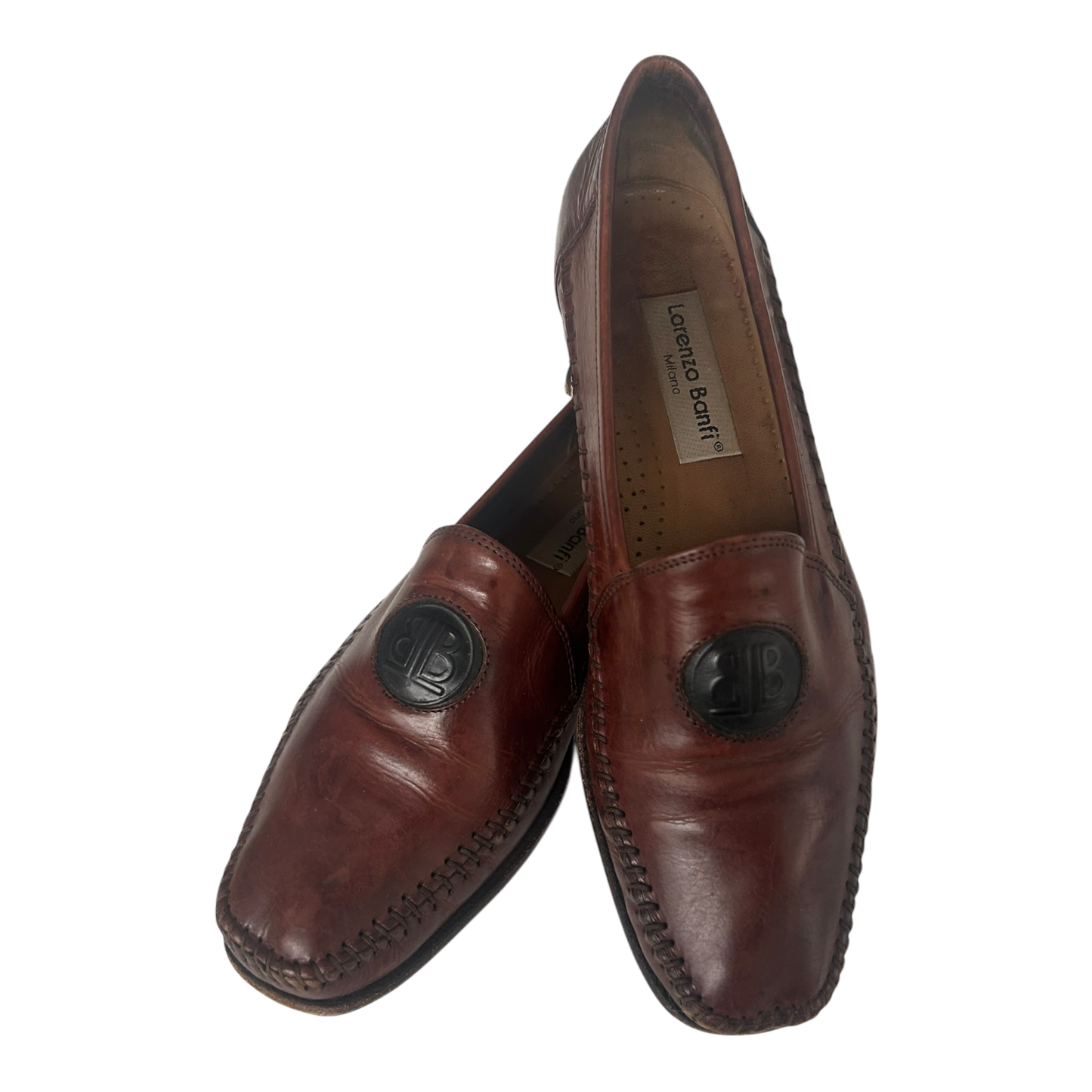 Lorenzo Banfi Milano Damen Slipper Leder Italien Klassisch Gr 39,5 Braun