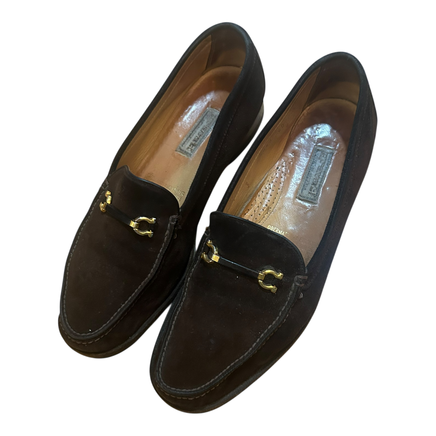 Giorgio Damen Slipper Leder Wildleder Braun Made in Italy Elegant Schuhe Gr 40