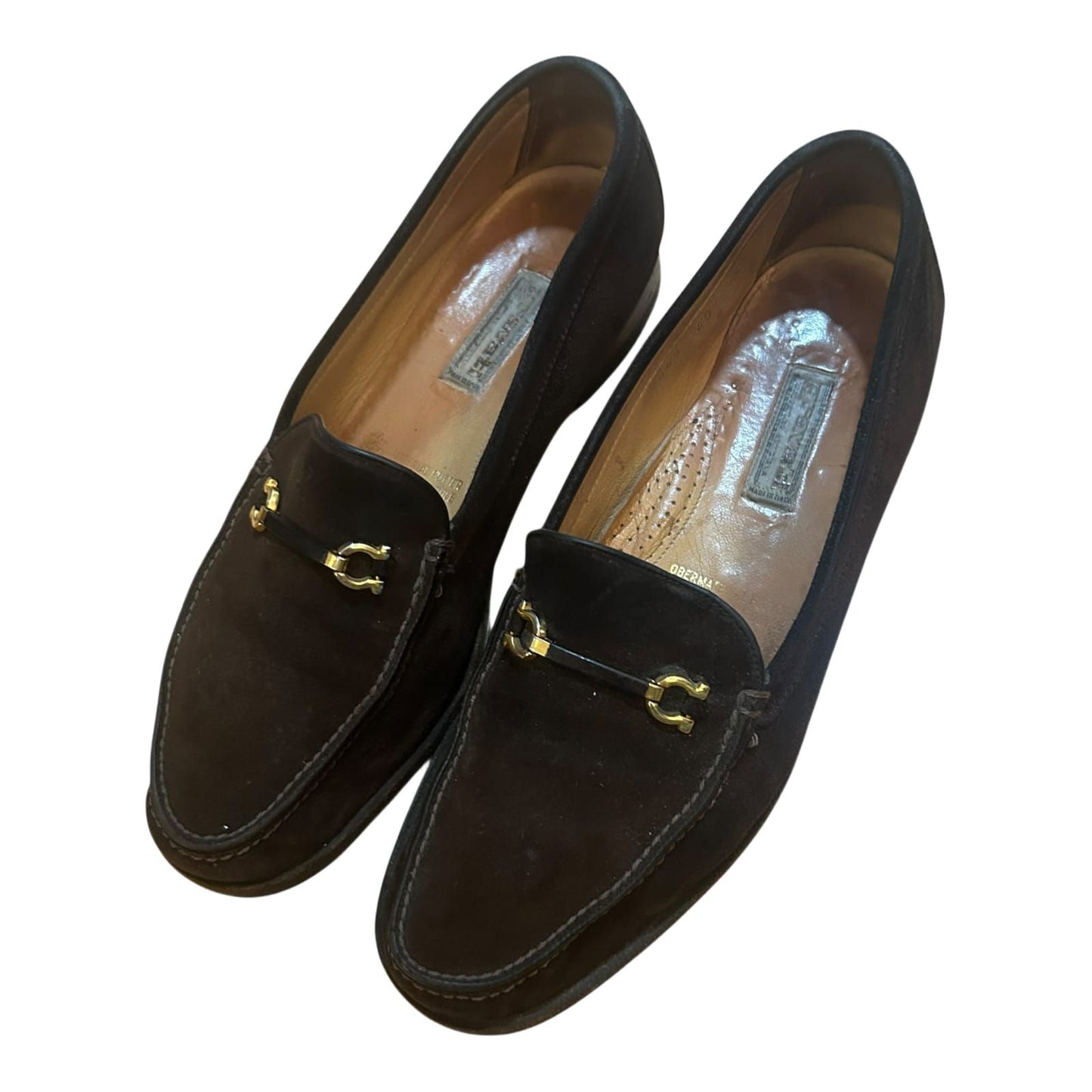 Giorgio Damen Slipper Leder Wildleder Braun Made in Italy Elegant Schuhe Gr 40
