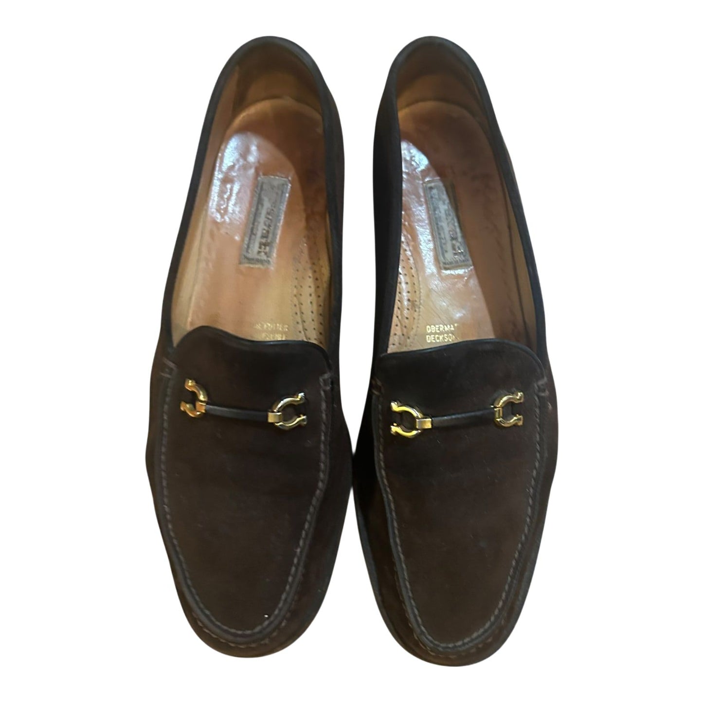 Giorgio Damen Slipper Leder Wildleder Braun Made in Italy Elegant Schuhe Gr 40