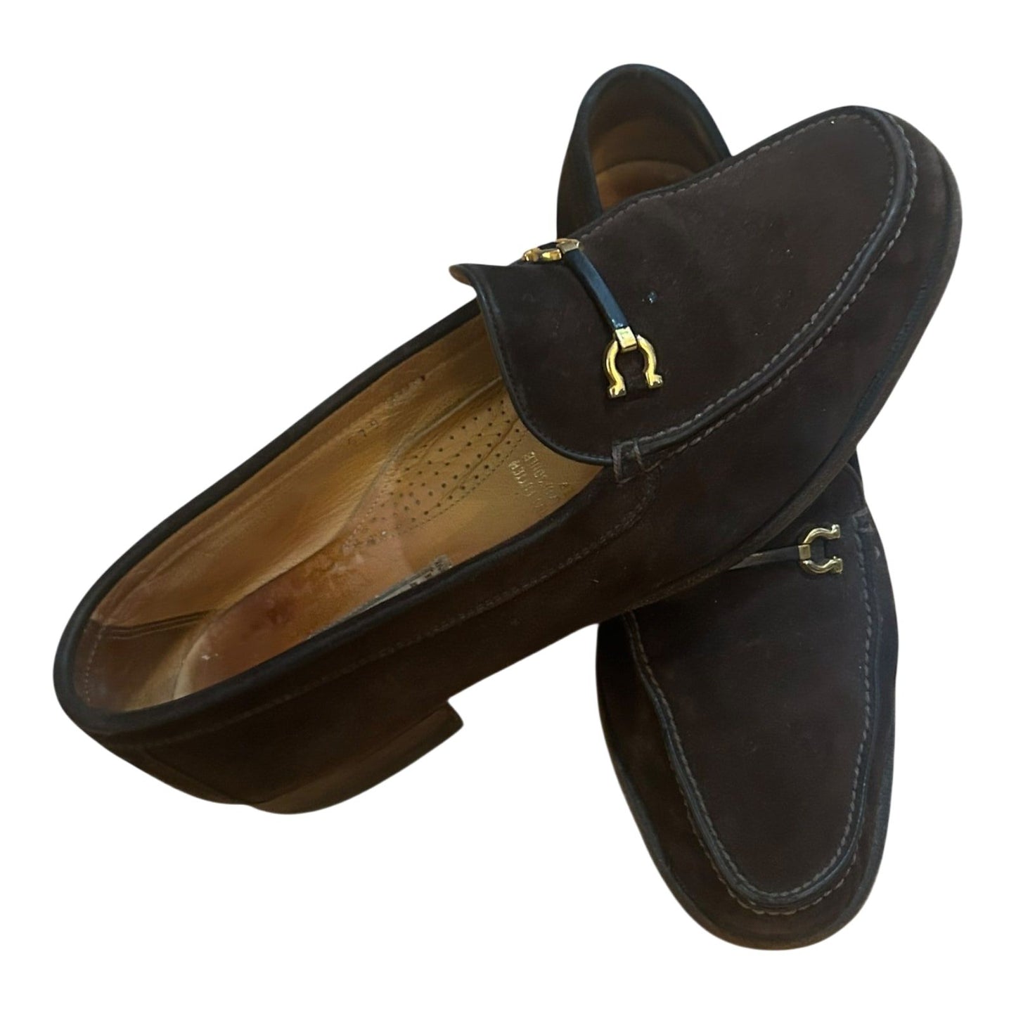 Giorgio Damen Slipper Leder Wildleder Braun Made in Italy Elegant Schuhe Gr 40