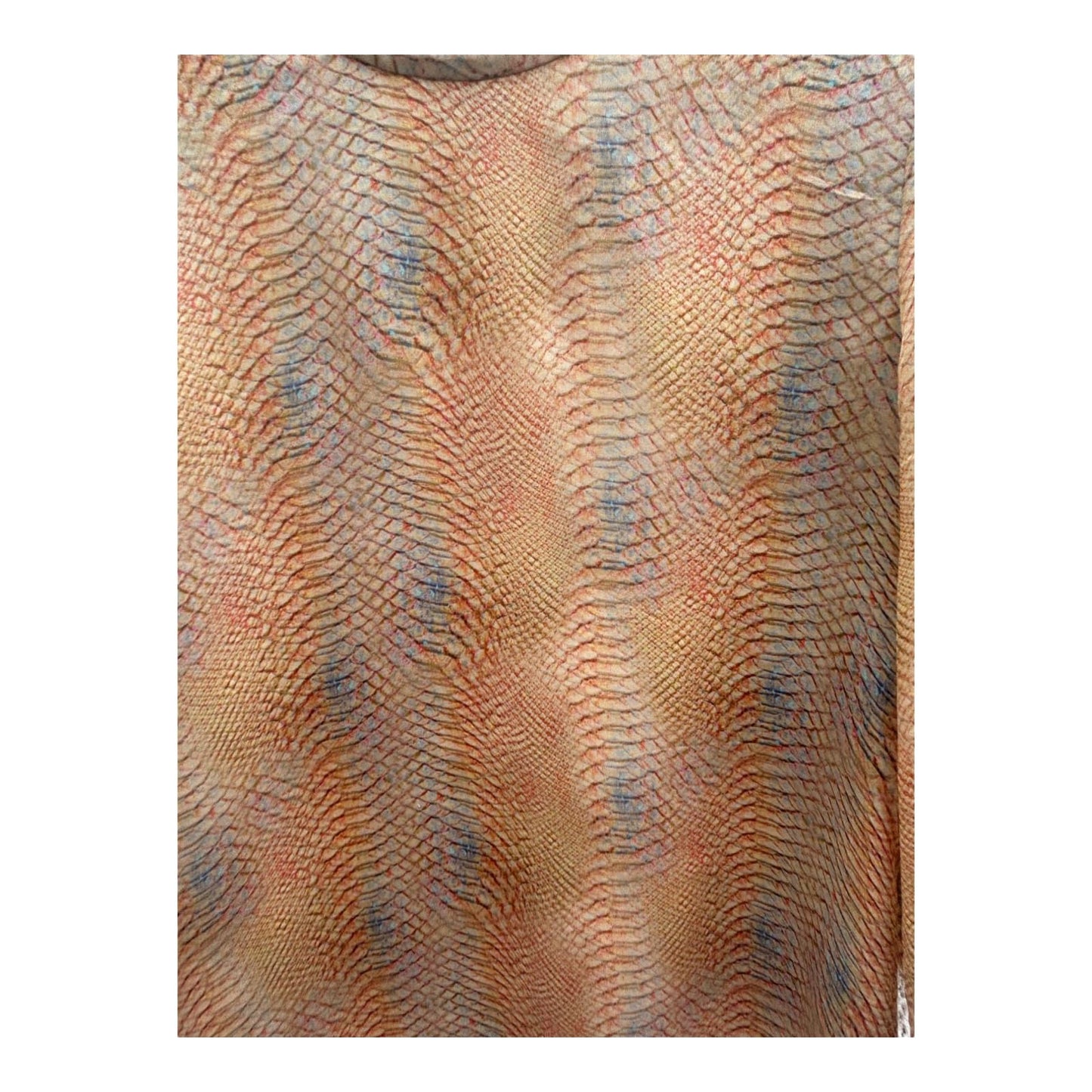 Strenesse Damen Bluse Seide Gr 38 Multicolor Schlangenmuster 3/4 Arm Elegant Chic