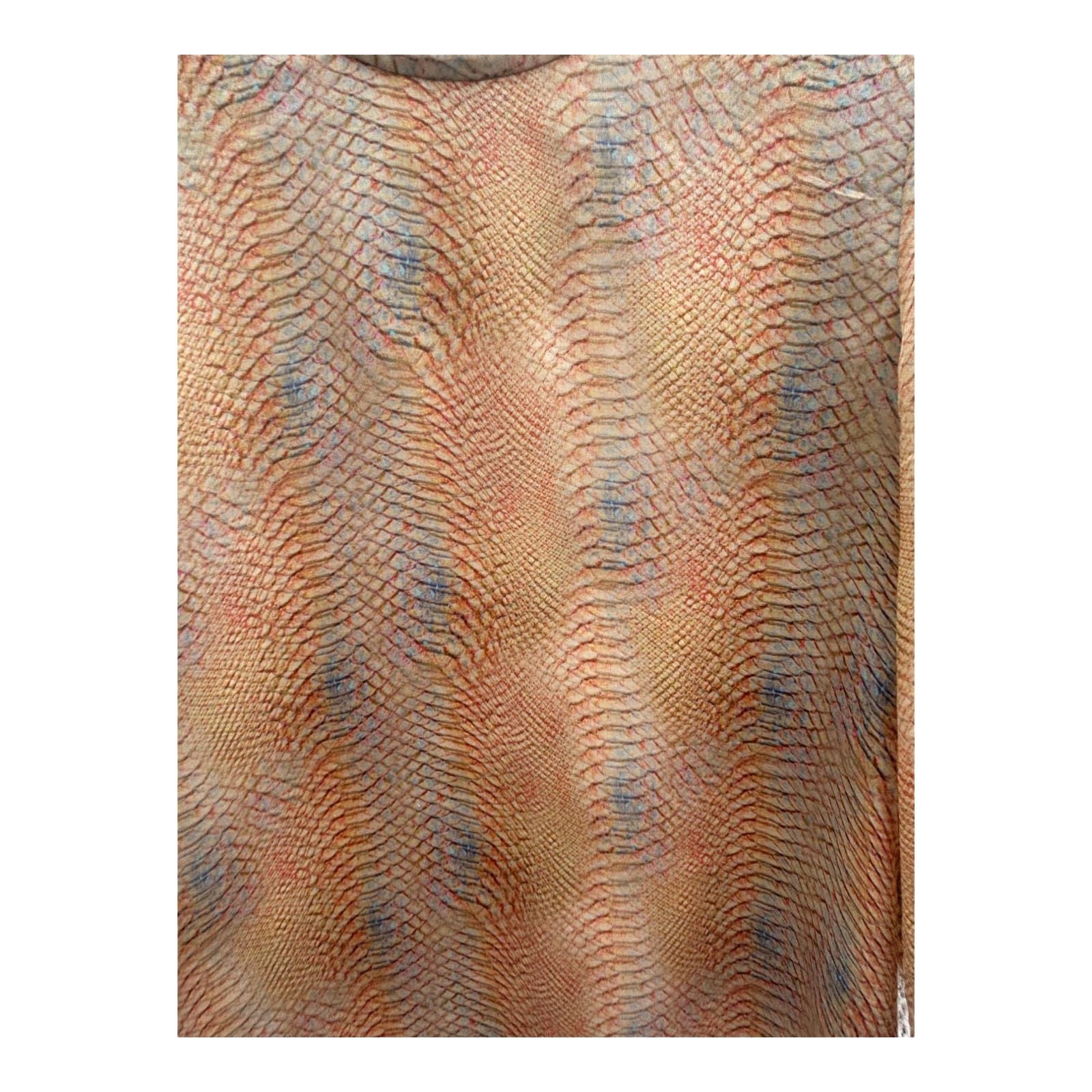 Strenesse Damen Bluse Seide Gr 38 Multicolor Schlangenmuster 3/4 Arm Elegant Chic