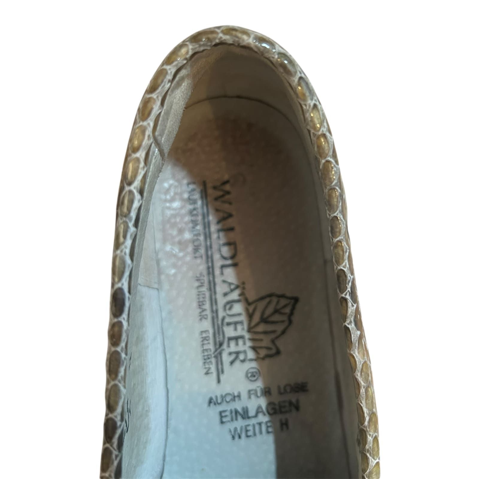 Waldläufer Damen Halbschuhe Beige Grau Gr 38 Leder Weite H Komfort