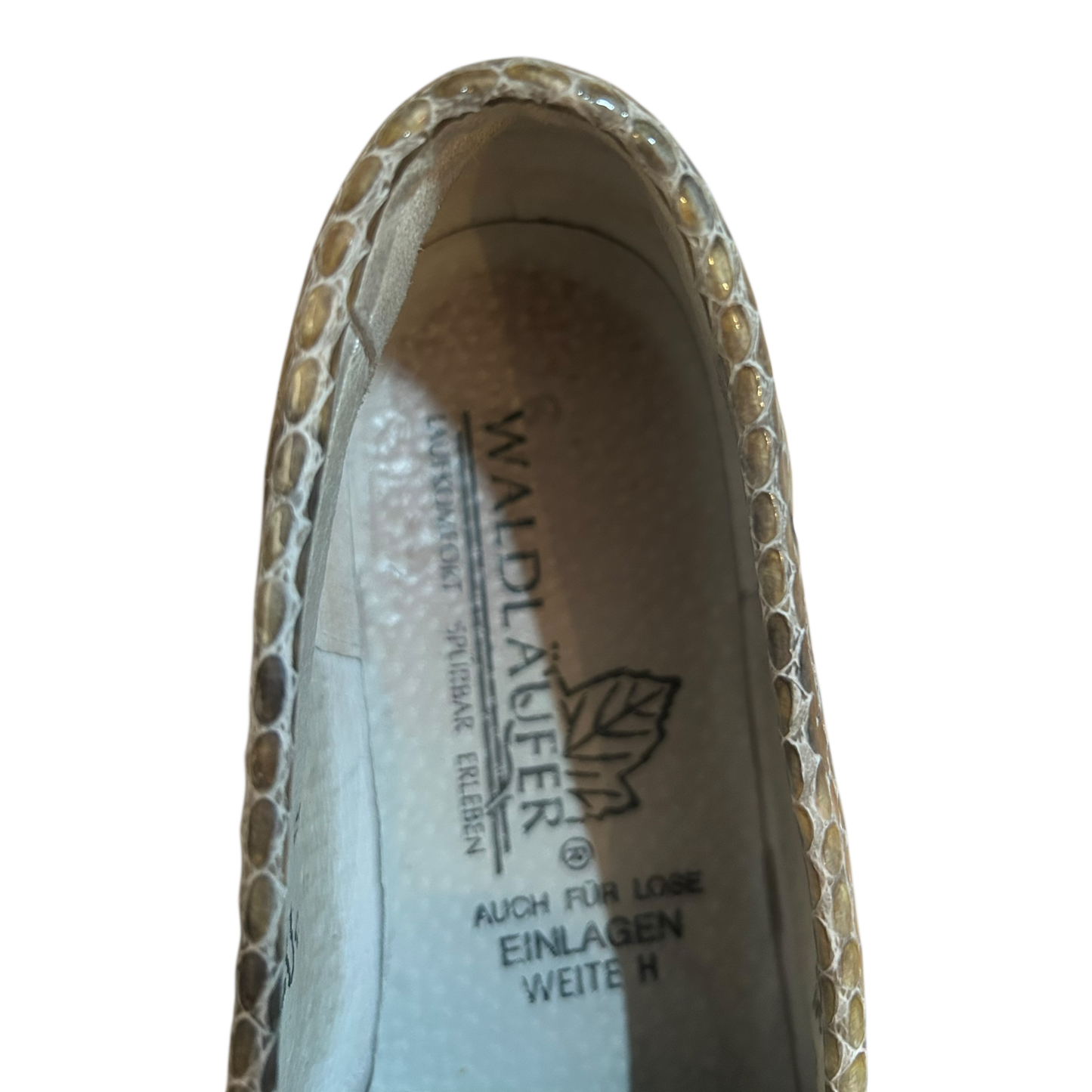 Waldläufer Damen Halbschuhe Beige Grau Gr 38 Leder Weite H Komfort