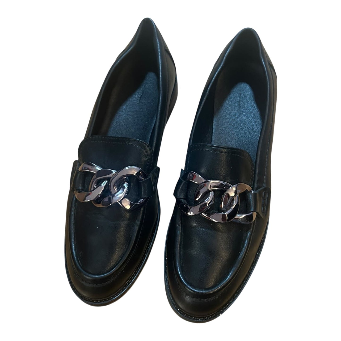 Graceland Damen Loafer Schwarz Kette Elegant Schuhe Gr 38 Flach Klassisch