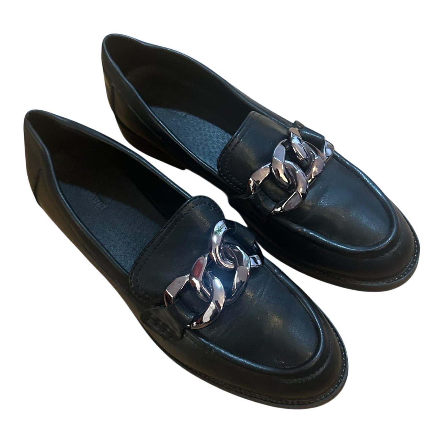 Graceland Damen Loafer Schwarz Kette Elegant Schuhe Gr 38 Flach Klassisch