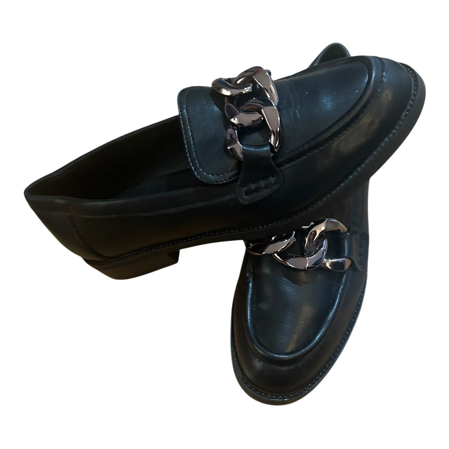 Graceland Damen Loafer Schwarz Kette Elegant Schuhe Gr 38 Flach Klassisch