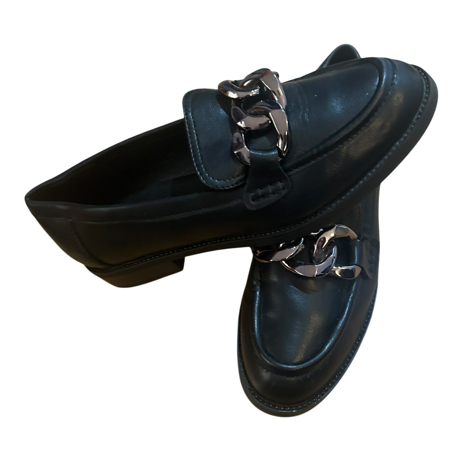 Graceland Damen Loafer Schwarz Kette Elegant Schuhe Gr 38 Flach Klassisch