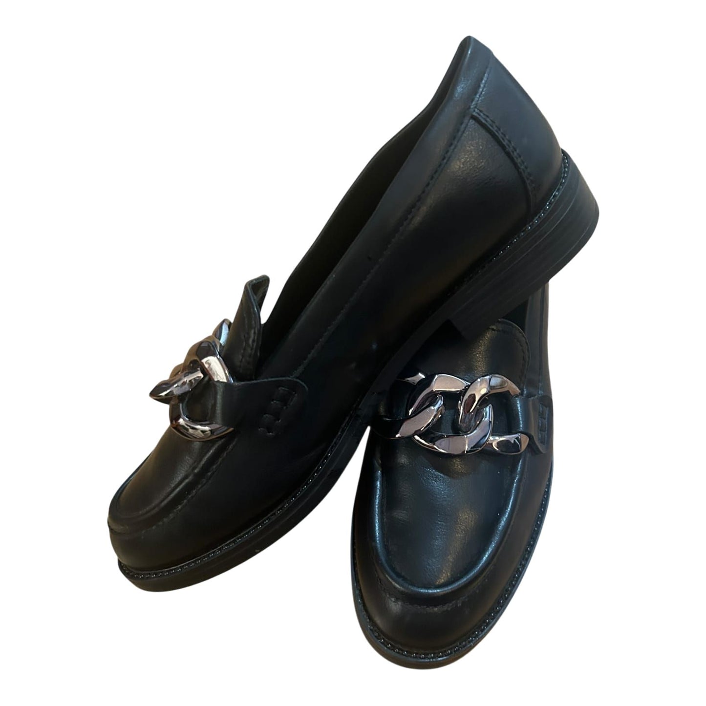 Graceland Damen Loafer Schwarz Kette Elegant Schuhe Gr 38 Flach Klassisch