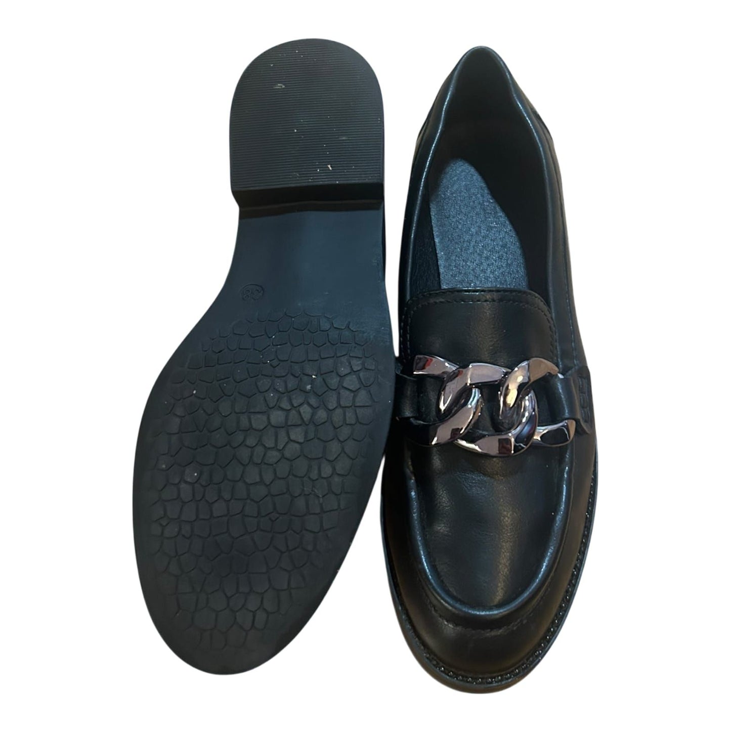 Graceland Damen Loafer Schwarz Kette Elegant Schuhe Gr 38 Flach Klassisch