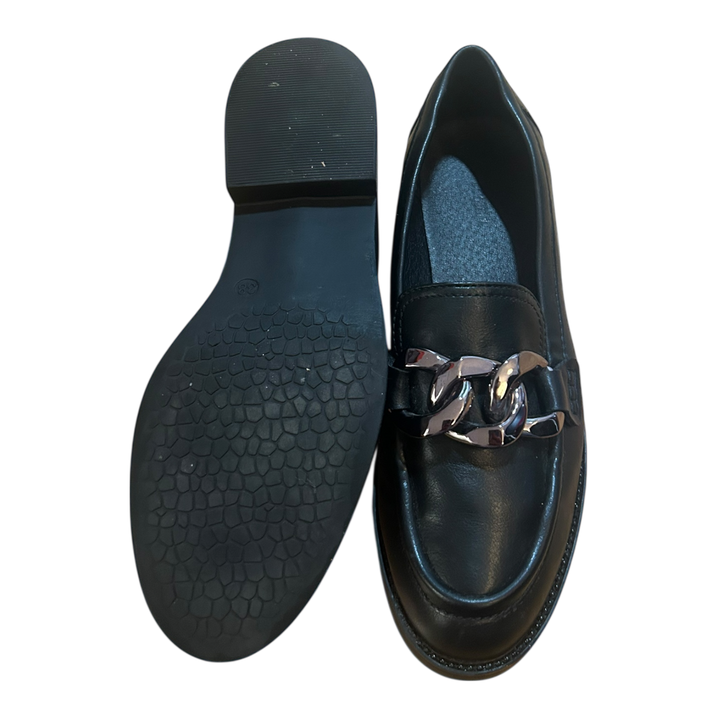 Graceland Damen Loafer Schwarz Kette Elegant Schuhe Gr 38 Flach Klassisch