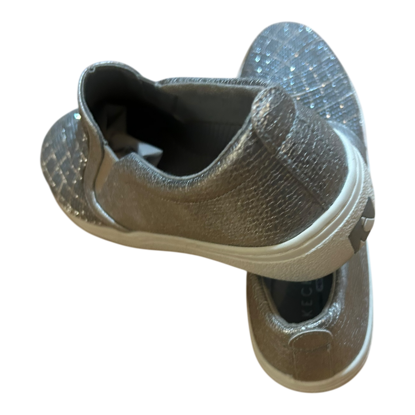 Skechers Slip On Damen Schuhe Gr 38 Grau Glitzer Strass Komfort Freizeit