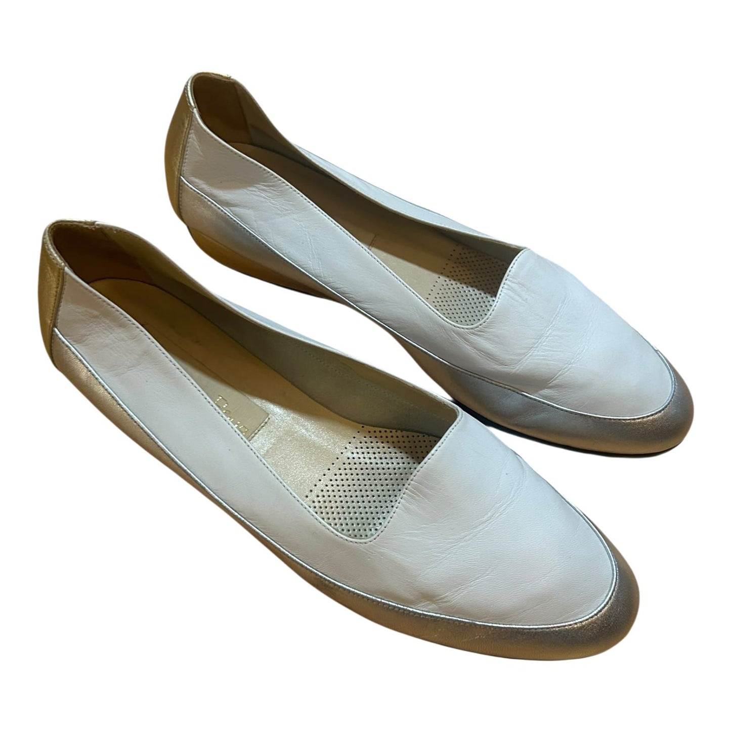 Hubert Pflug Damen Schuhe Leder Elegant Weiss Silber Gold Komfort Gr 40,5
