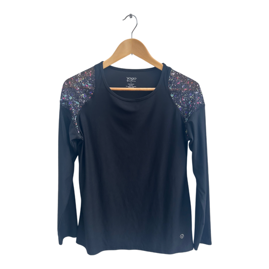 Vogo Athletics Damen Sportshirt Gr L Schwarz Langarm Stretch Fitness Yoga Training