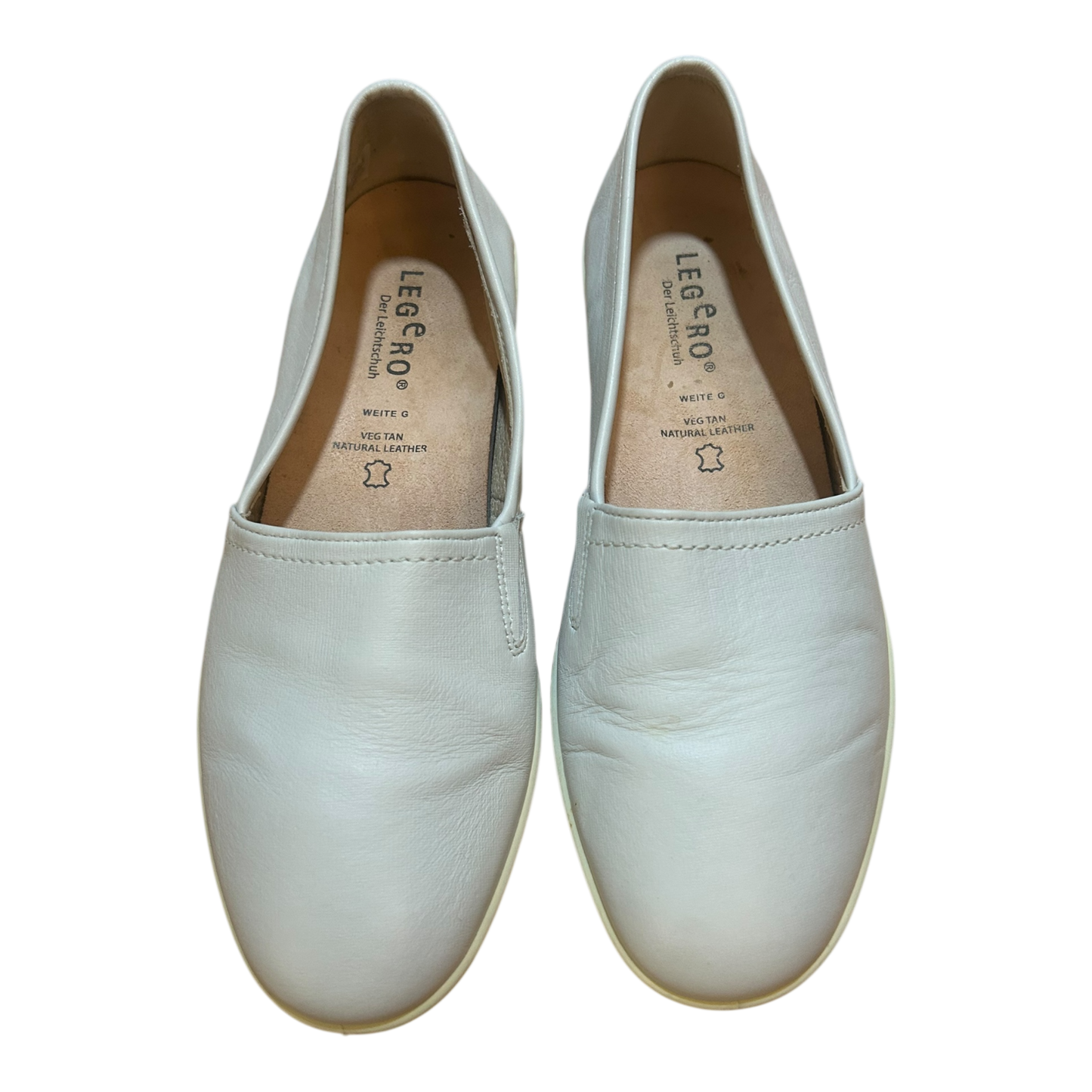 Legero Damen Slipper Leder Weite G Gr 40 Weiss Komfort Leichtschuh Gummisohle