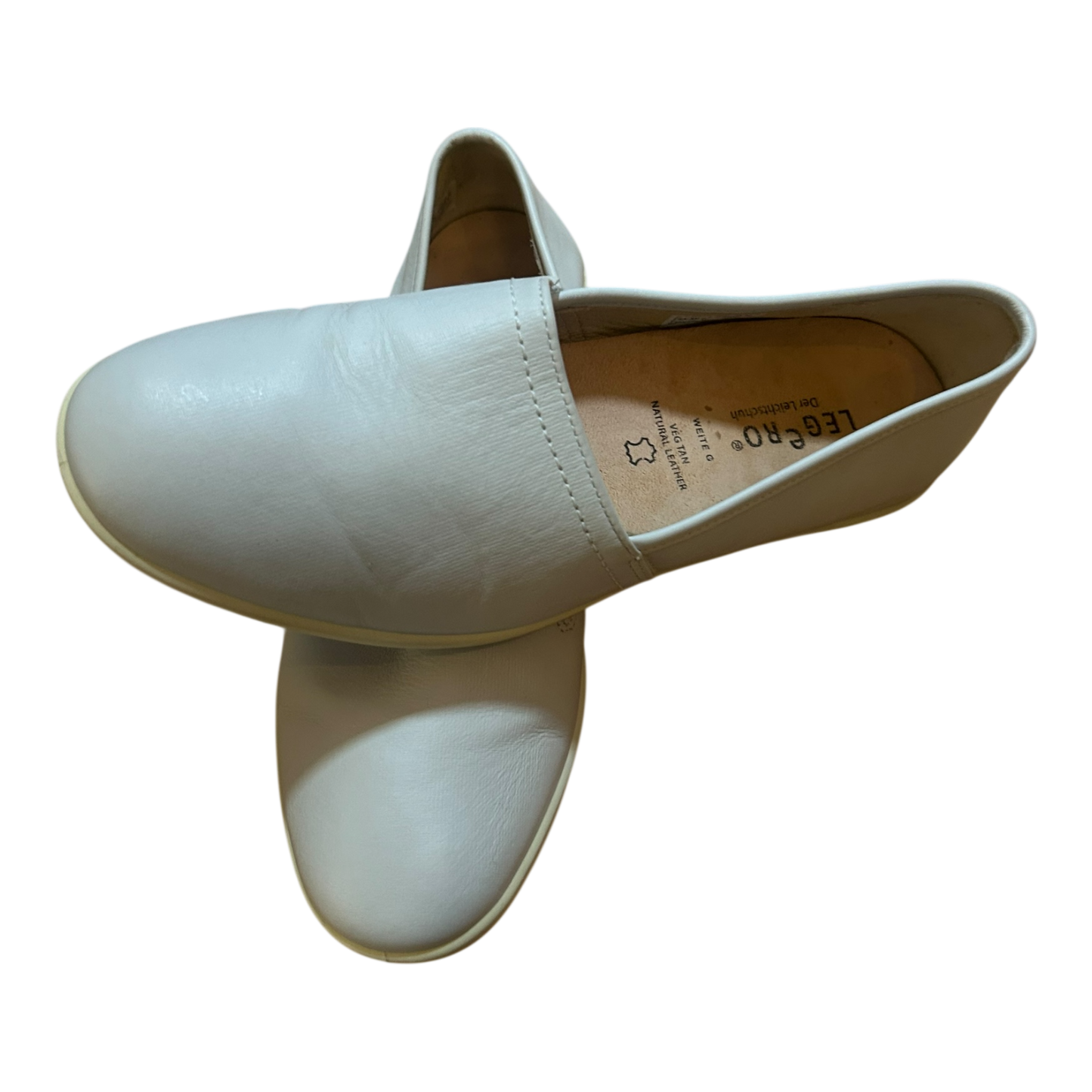 Legero Damen Slipper Leder Weite G Gr 40 Weiss Komfort Leichtschuh Gummisohle