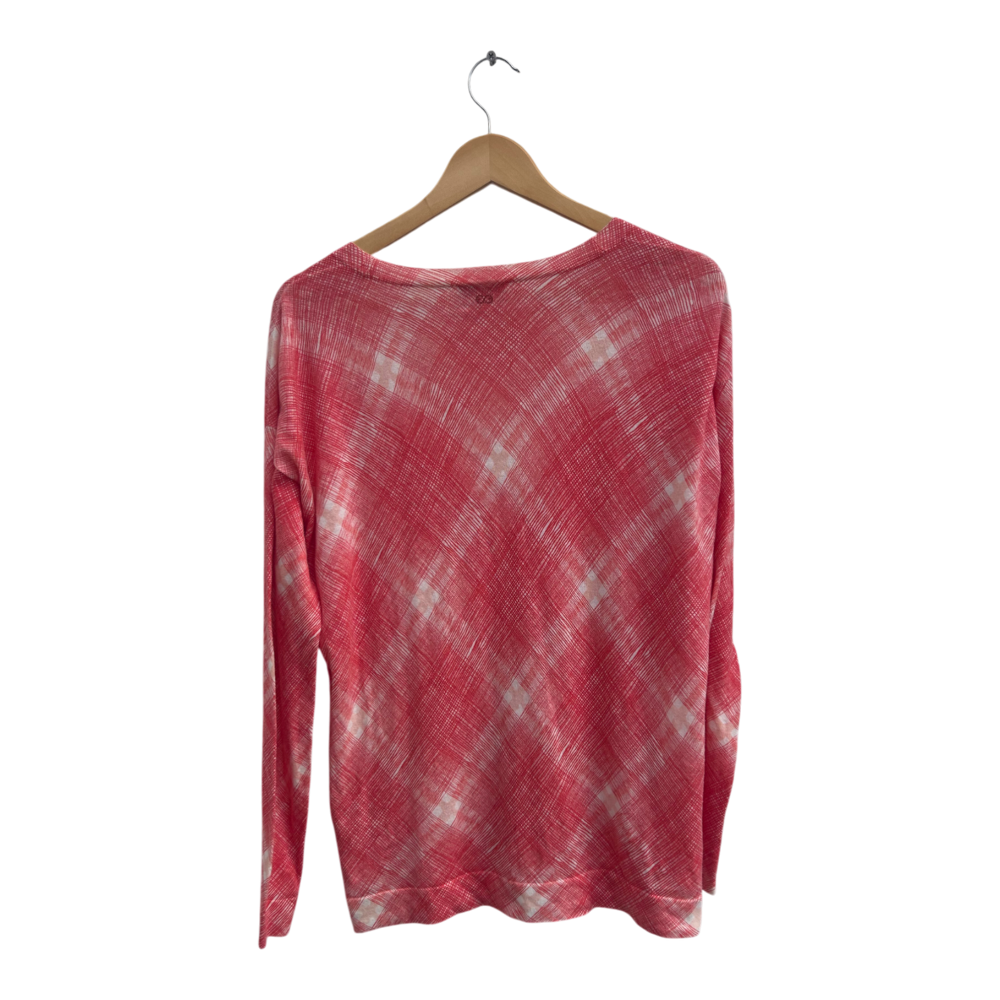 Escada Cardigan Damen Strickjacke Gr L Rot Weiß Freizeitmode Baumwolle Modal