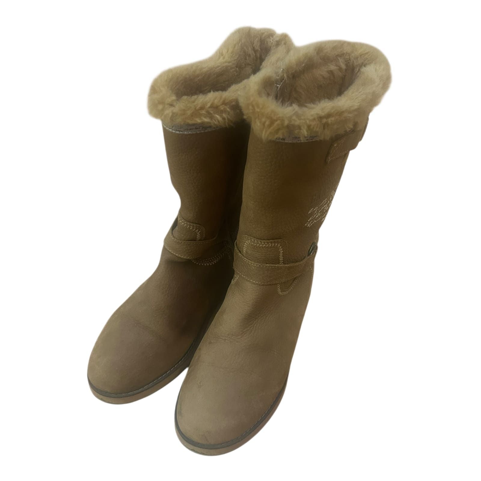 Gaastra Damen Winterstiefel Gr 39 Leder Warm Gefüttert Braun Reißverschluss