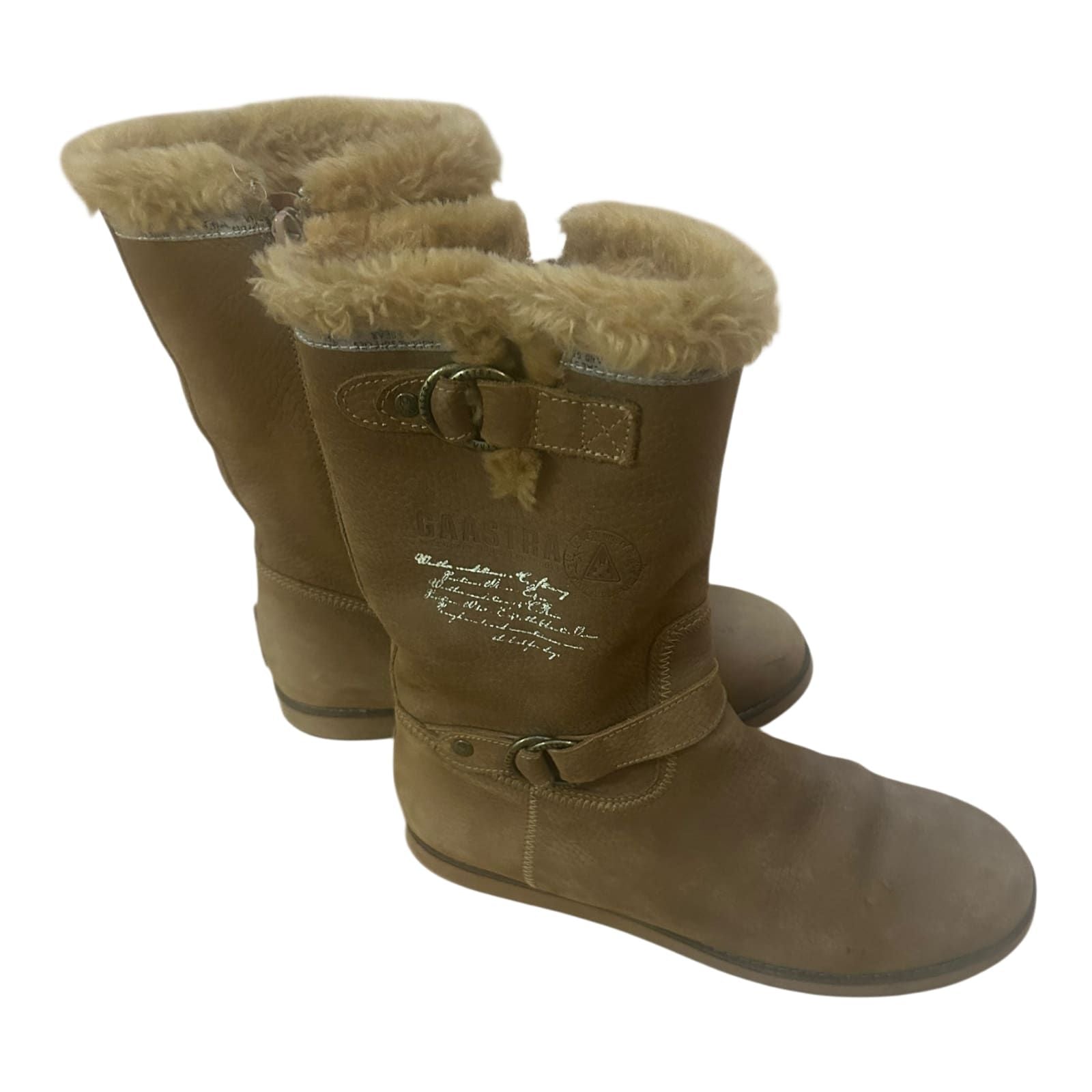Gaastra Damen Winterstiefel Gr 39 Leder Warm Gefüttert Braun Reißverschluss