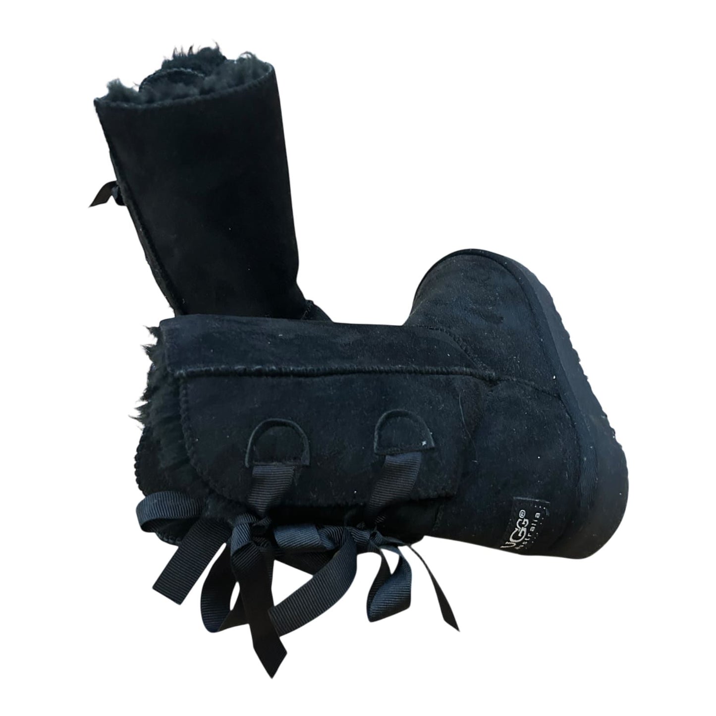 UGG Bailey Bow II Damen Stiefel Schwarz Boots Winter Fell Gr 41 Warm