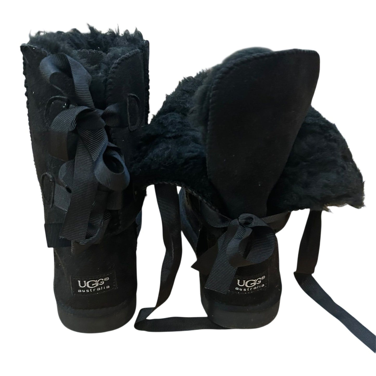 UGG Bailey Bow II Damen Stiefel Schwarz Boots Winter Fell Gr 41 Warm