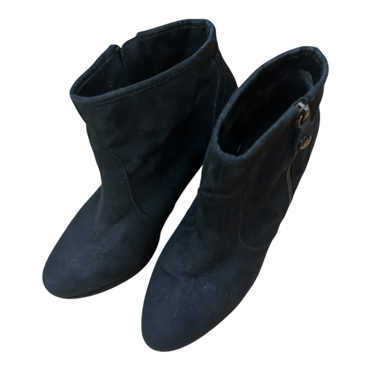 s.Oliver Damen Stiefeletten Gr 41 Schwarz Wildleder Elegant Absatz 9 cm