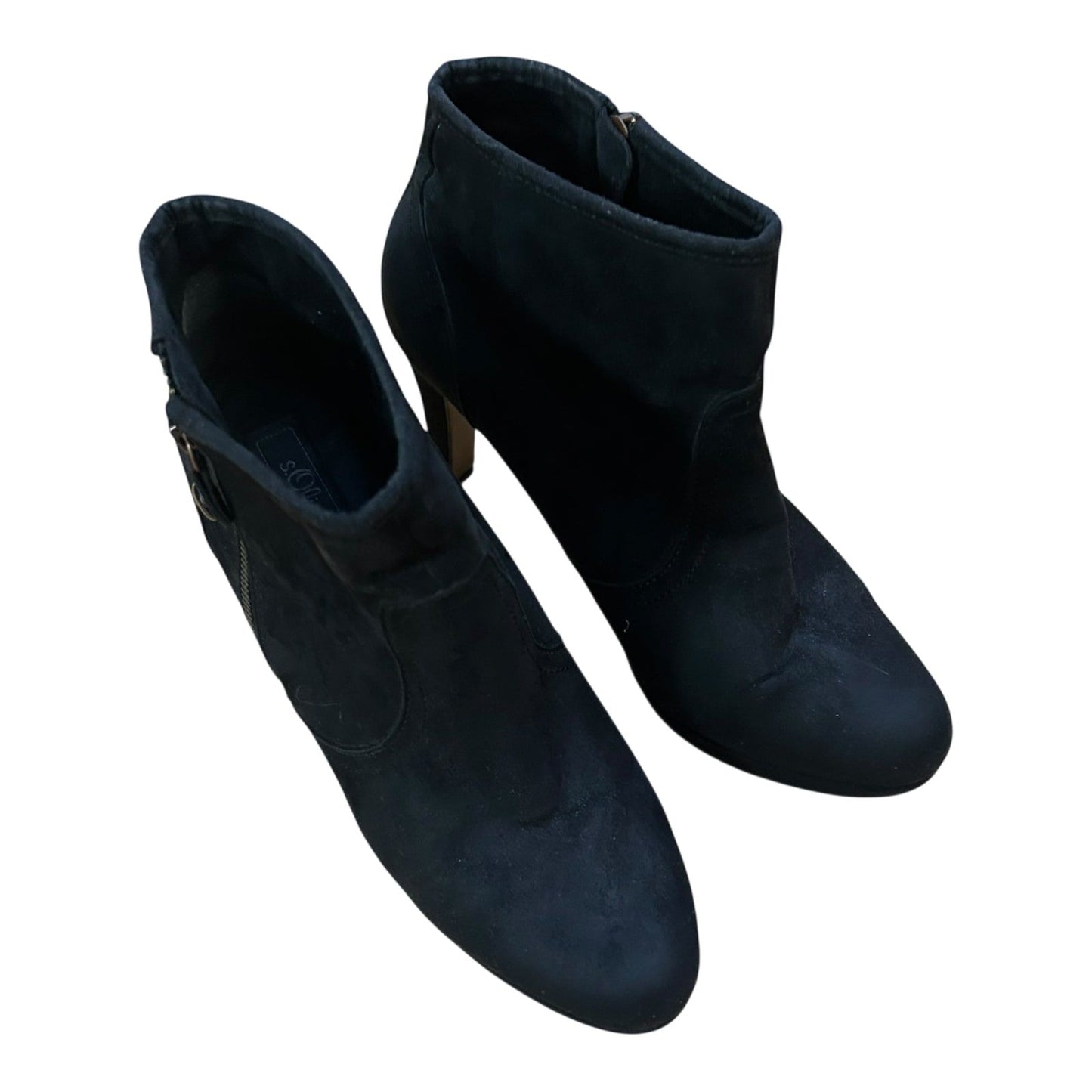 s.Oliver Damen Stiefeletten Gr 41 Schwarz Wildleder Elegant Absatz 9 cm