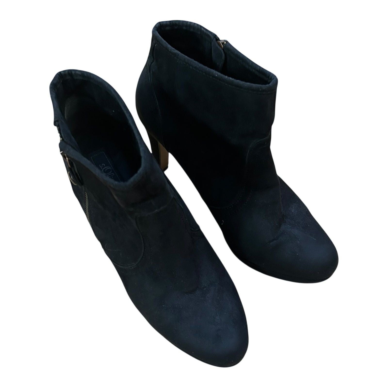 s.Oliver Damen Stiefeletten Gr 41 Schwarz Wildleder Elegant Absatz 9 cm