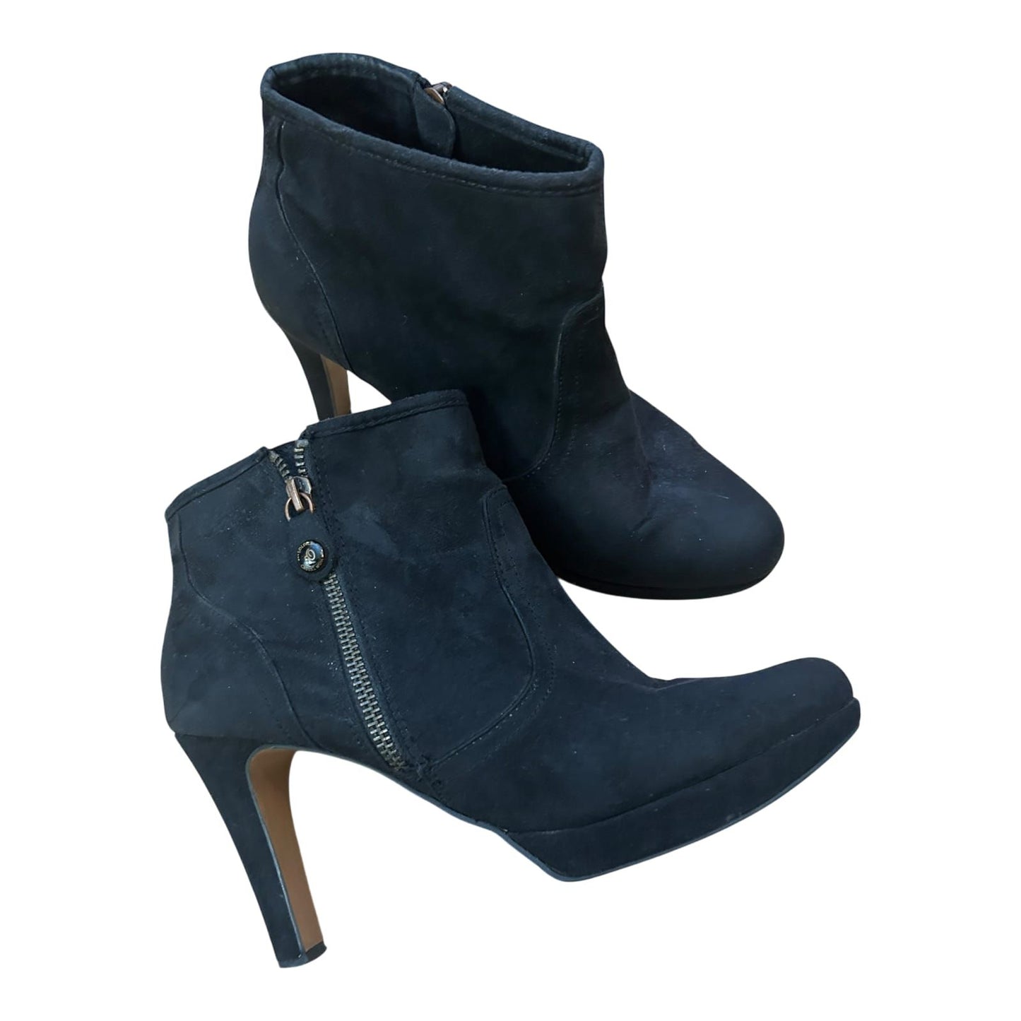 s.Oliver Damen Stiefeletten Gr 41 Schwarz Wildleder Elegant Absatz 9 cm