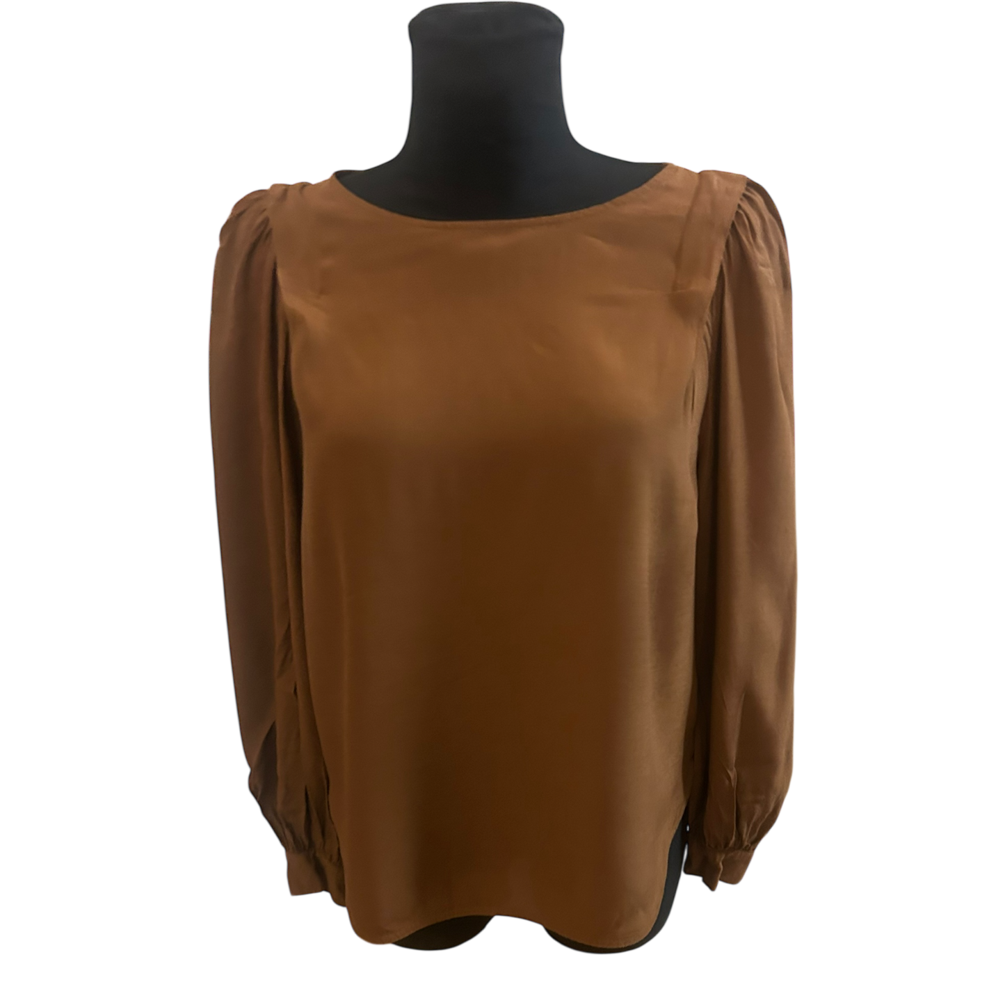 Esprit Damen Bluse Größe 36 Braun 100% Viskose Langarm Elegant Alltag Chic Style