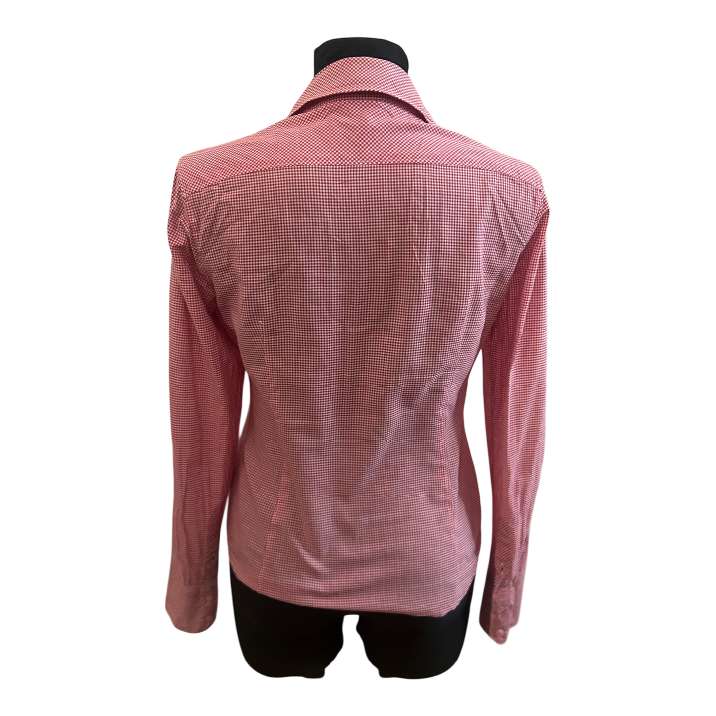 Damen Bluse Größe S Rot Weiß Karo Langarm Hemdbluse Leicht Baumwollmix