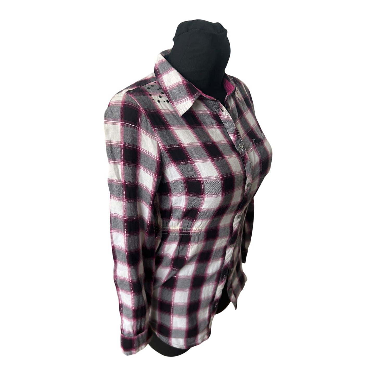 C&A Bluse Mädchen Karo Gr 158 Baumwolle Langarm Freizeit Herbst Lässig