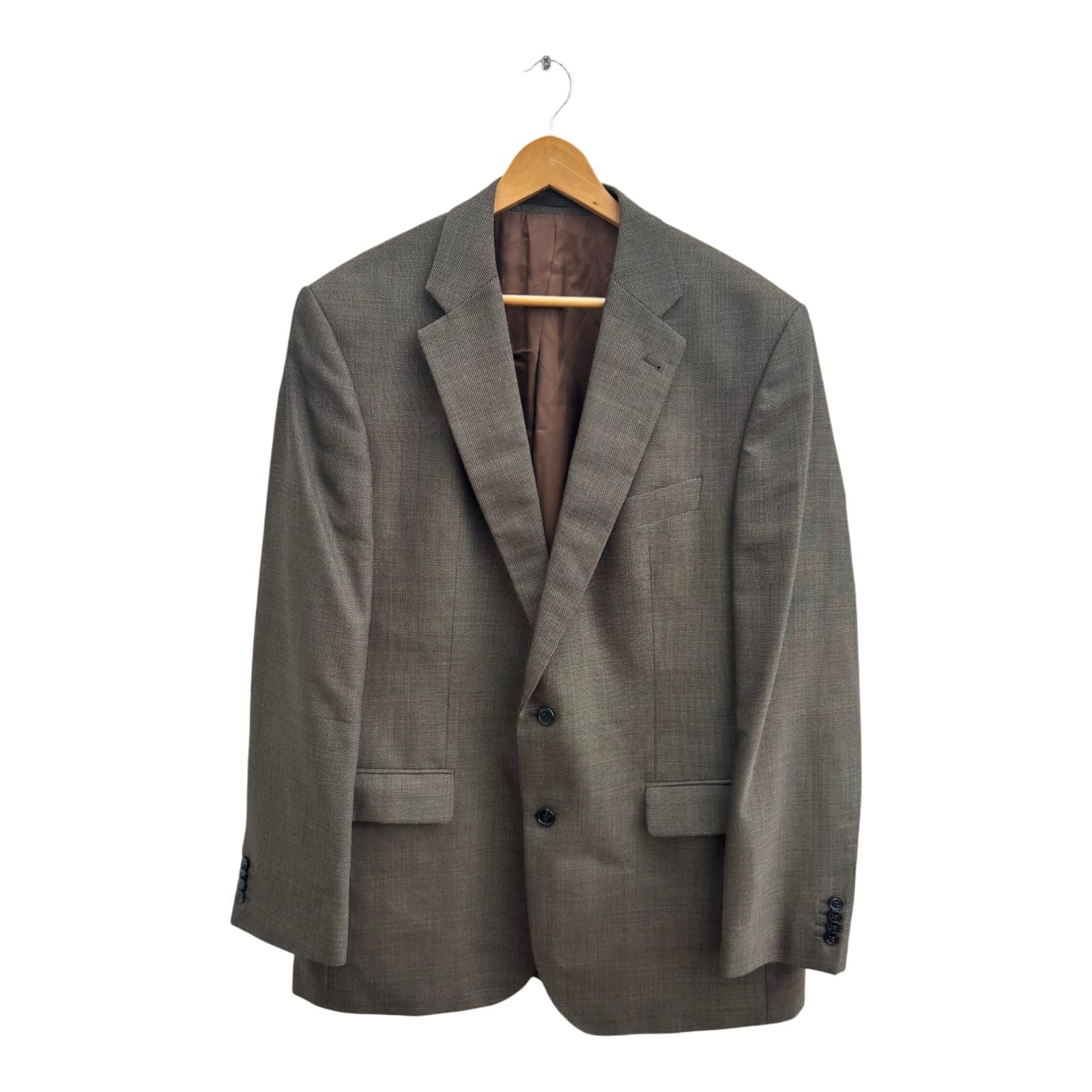 JD Fielding Sakko Herren Gr 56 Braun Schurwolle Seide Blazer Elegant Klassisch