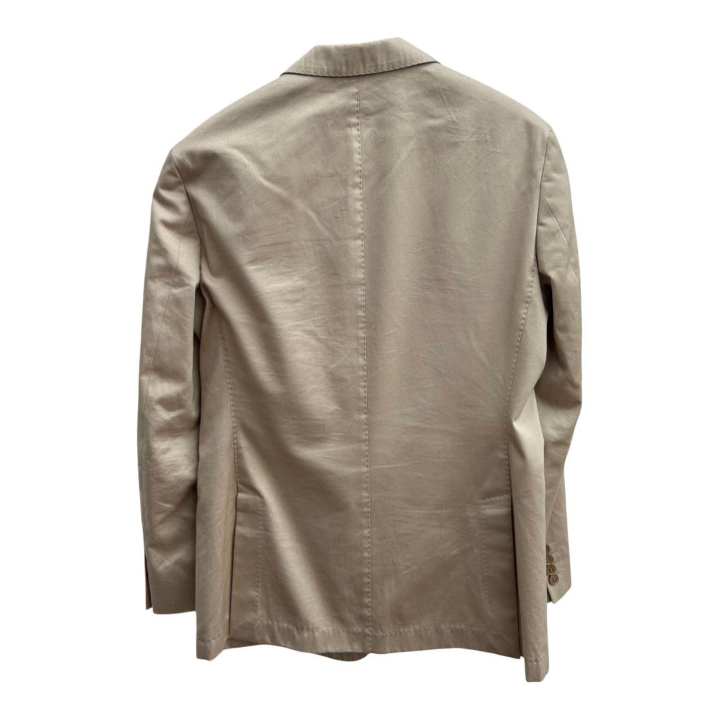 Boss Sakko Herren Blazer Gr 50 Beige Baumwolle Sommerjacke Ohne Futter Elegant