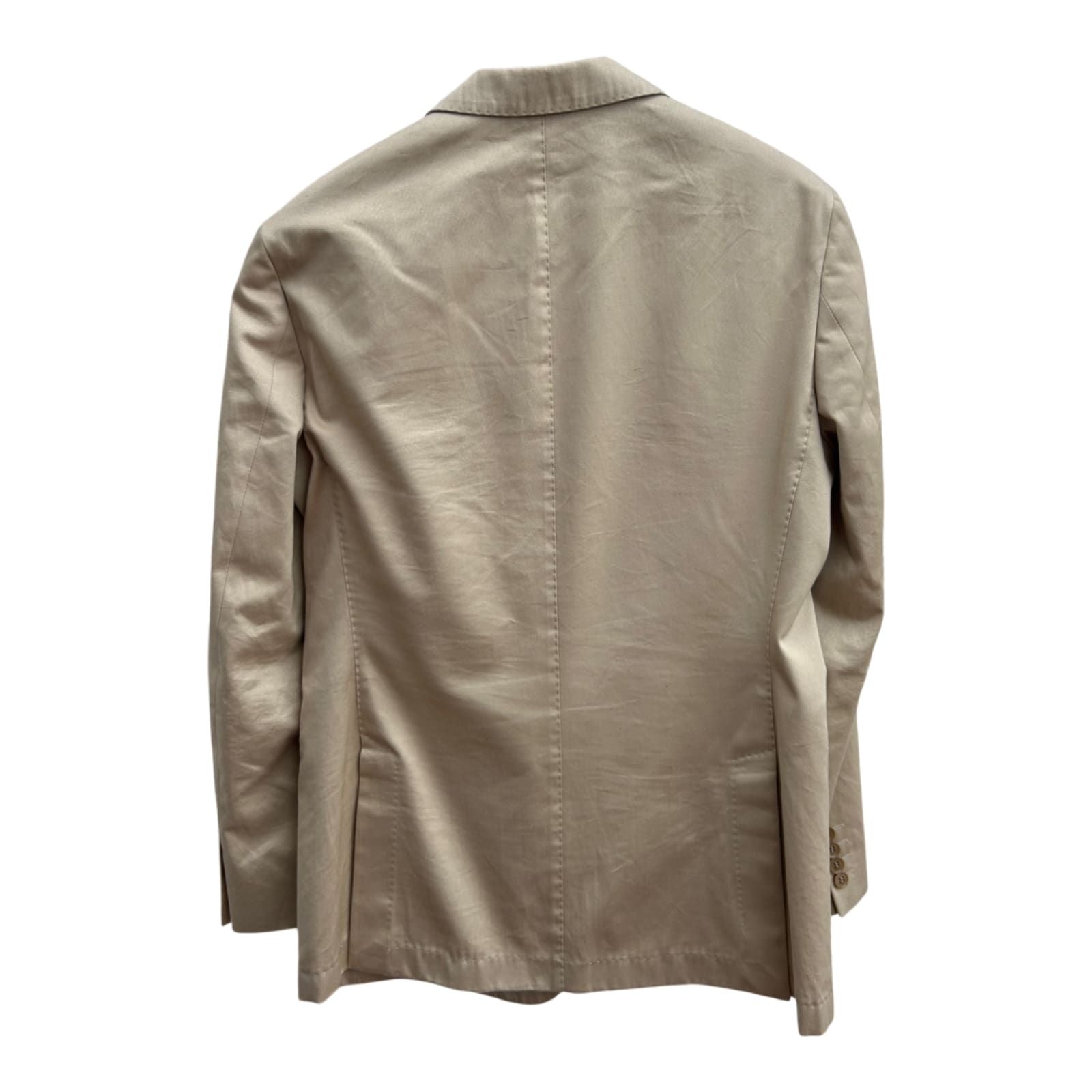 Boss Sakko Herren Blazer Gr 50 Beige Baumwolle Sommerjacke Ohne Futter Elegant
