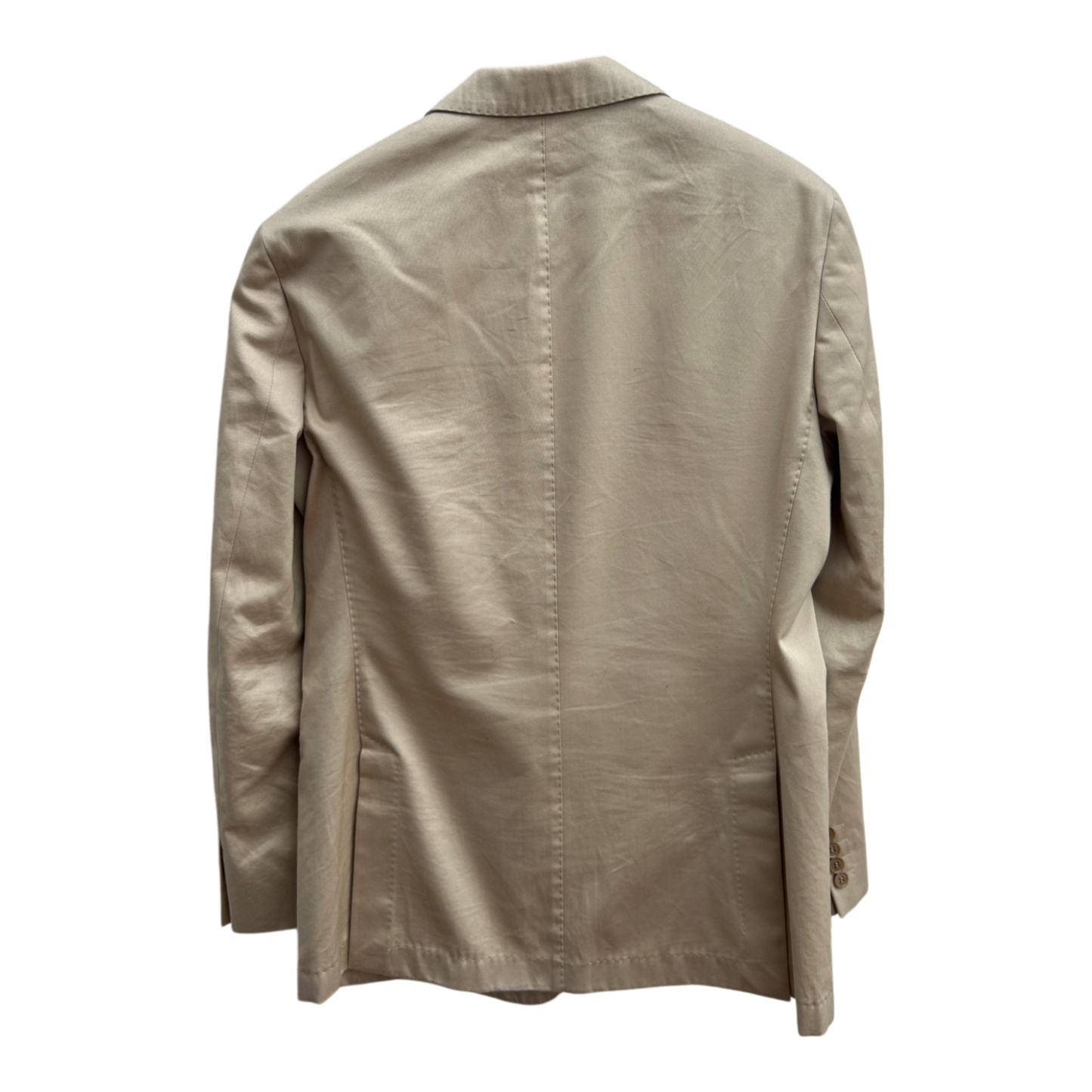 Boss Sakko Herren Blazer Gr 50 Beige Baumwolle Sommerjacke Ohne Futter Elegant