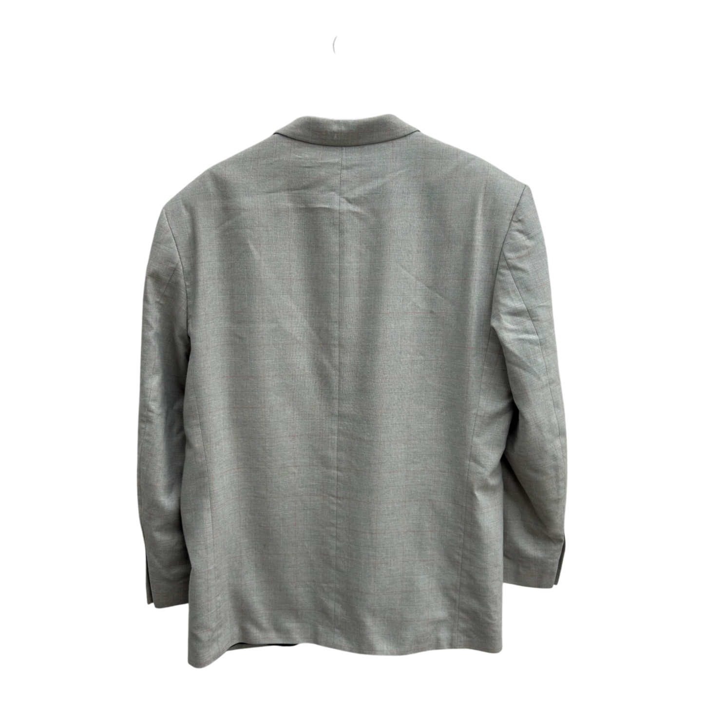 Sakko Herren Gr 56 Grau Kariert Klassisch Poly Viskose Vintage Blazer Business