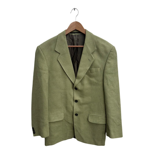 Henry Morey Sakko Herren Jackett Gr 48 Grün Viskose Blazer Elegant Vintage 90er