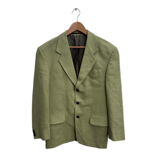 Henry Morey Sakko Herren Jackett Gr 48 Grün Viskose Blazer Elegant Vintage 90er